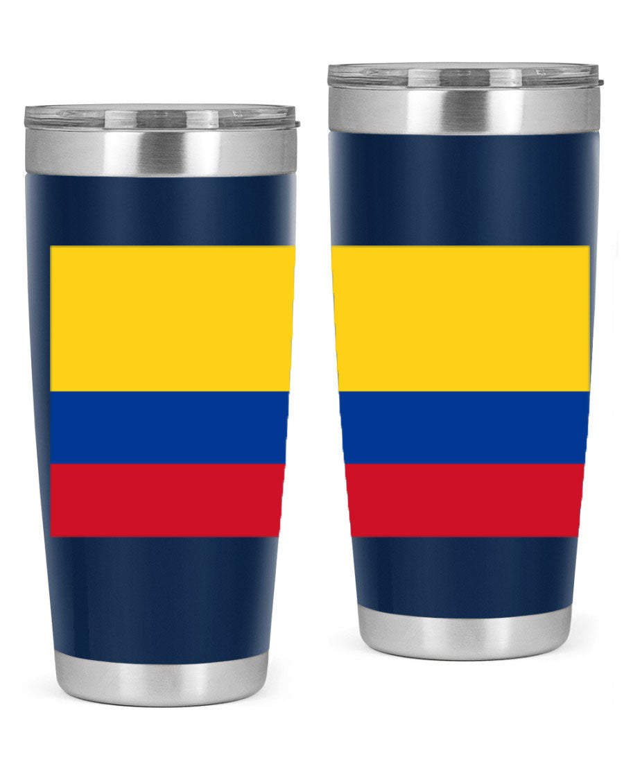 Colombia 161# Tumbler showcasing vibrant colors and double wall vacuum insulation, perfect for hot and cold beverages.