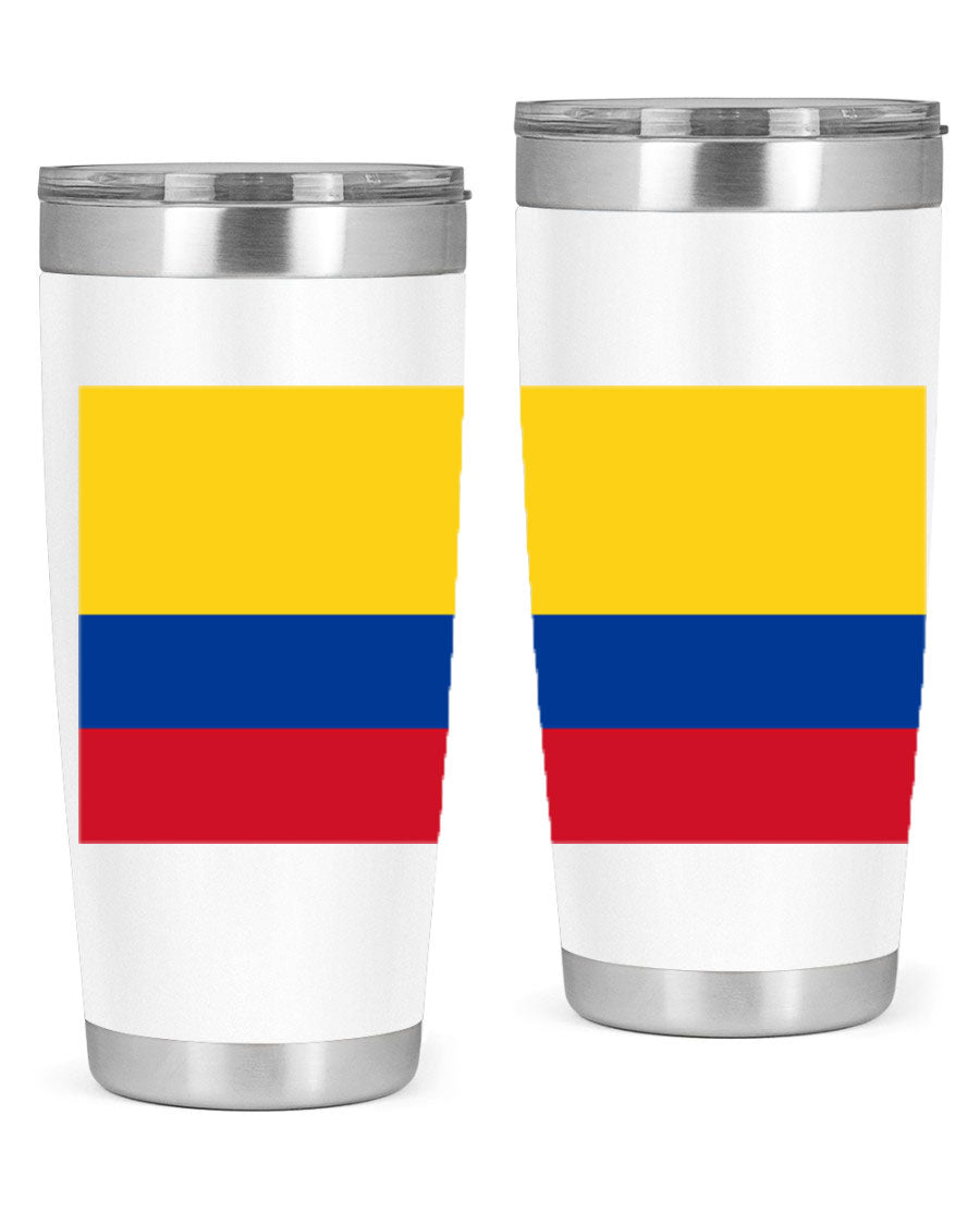 Colombia 161# Tumbler showcasing vibrant colors and double wall vacuum insulation, perfect for hot and cold beverages.