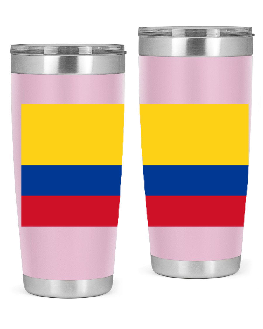 Colombia 161# Tumbler showcasing vibrant colors and double wall vacuum insulation, perfect for hot and cold beverages.