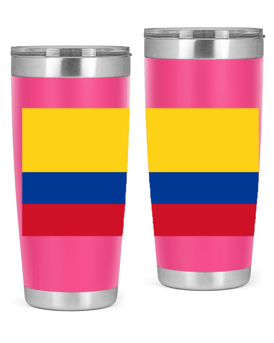 Colombia 161# Tumbler showcasing vibrant colors and double wall vacuum insulation, perfect for hot and cold beverages.