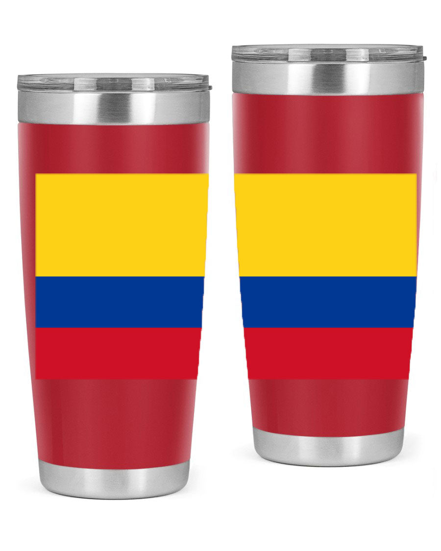 Colombia 161# Tumbler showcasing vibrant colors and double wall vacuum insulation, perfect for hot and cold beverages.