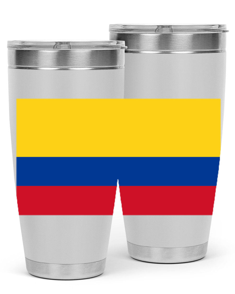 Colombia 161# Tumbler showcasing vibrant colors and double wall vacuum insulation, perfect for hot and cold beverages.
