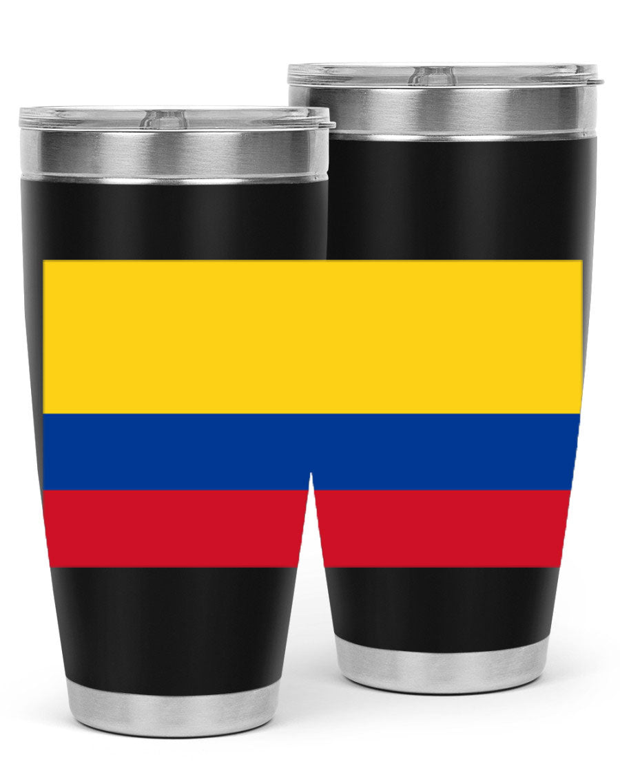 Colombia 161# Tumbler showcasing vibrant colors and double wall vacuum insulation, perfect for hot and cold beverages.