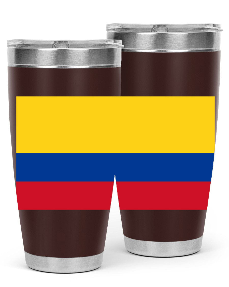 Colombia 161# Tumbler showcasing vibrant colors and double wall vacuum insulation, perfect for hot and cold beverages.