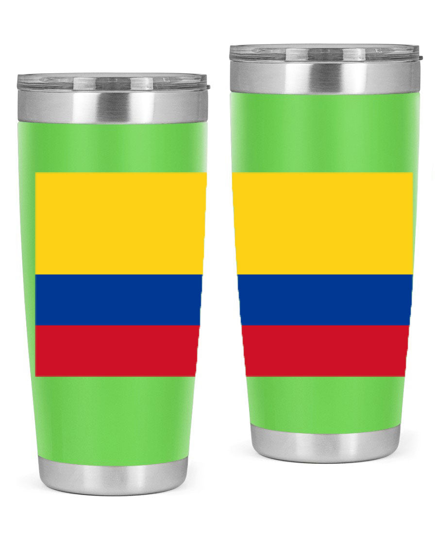 Colombia 161# Tumbler showcasing vibrant colors and double wall vacuum insulation, perfect for hot and cold beverages.