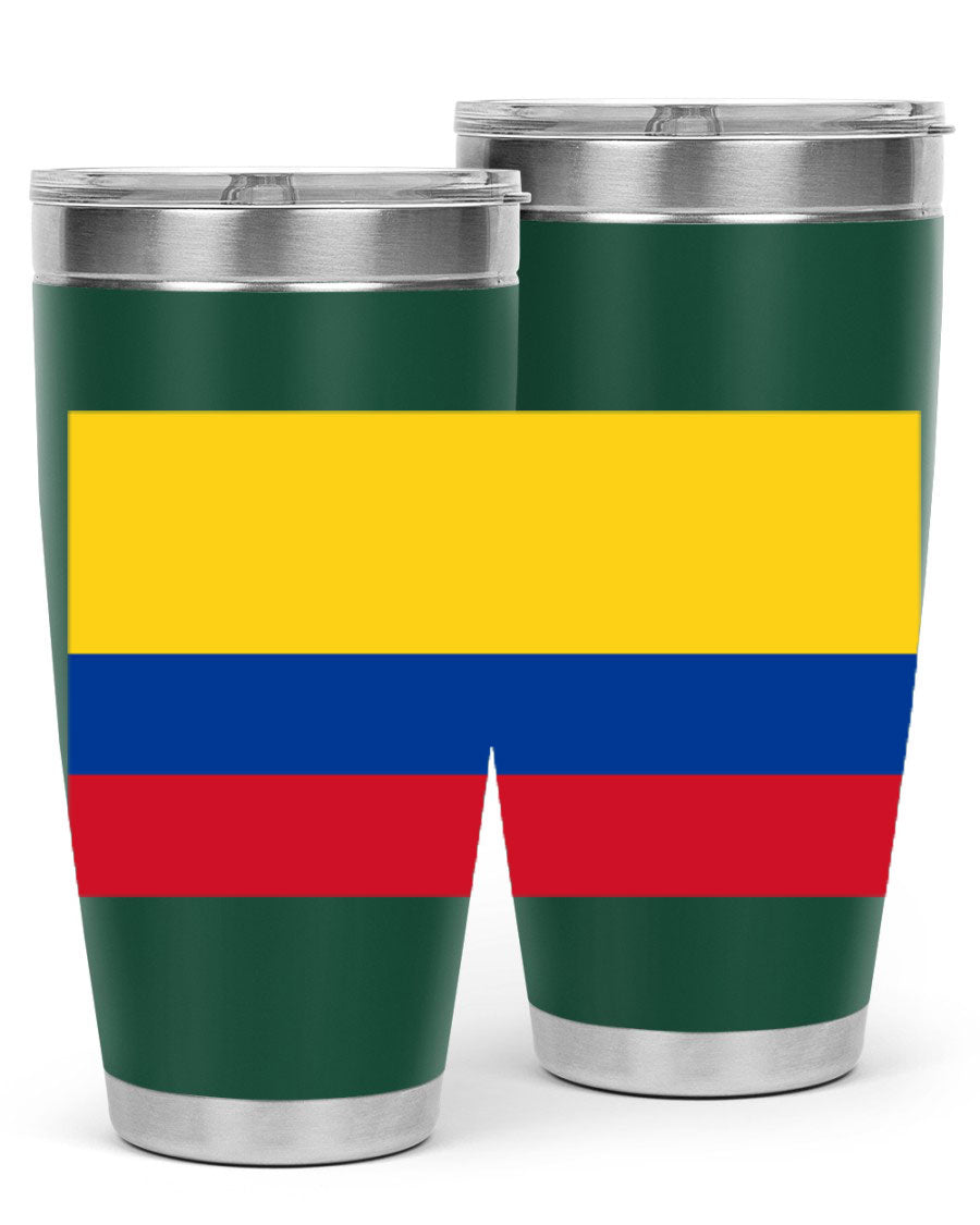 Colombia 161# Tumbler showcasing vibrant colors and double wall vacuum insulation, perfect for hot and cold beverages.