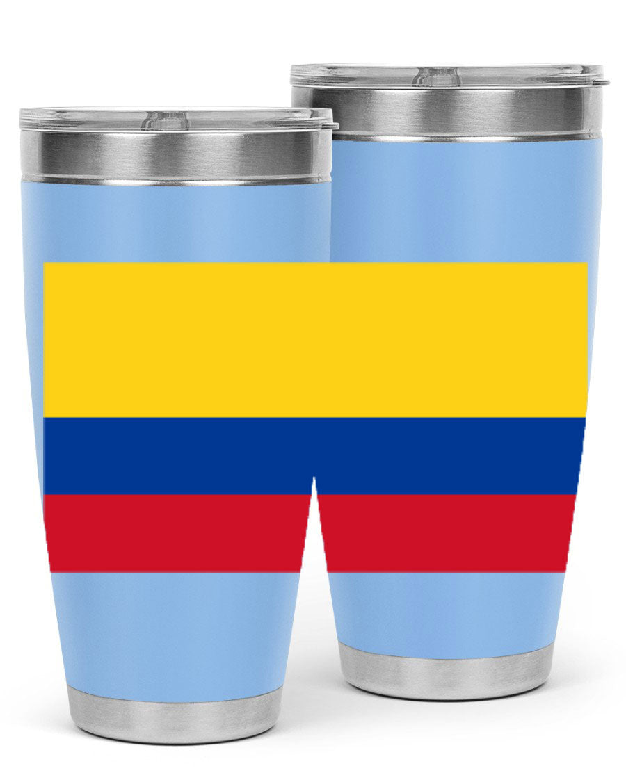 Colombia 161# Tumbler showcasing vibrant colors and double wall vacuum insulation, perfect for hot and cold beverages.