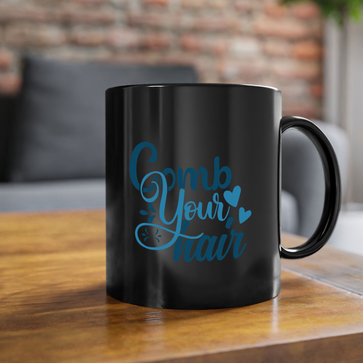 Comb Your Hair 85# Mug featuring a two-tone design with a colored handle and glossy finish, available in multiple colors.