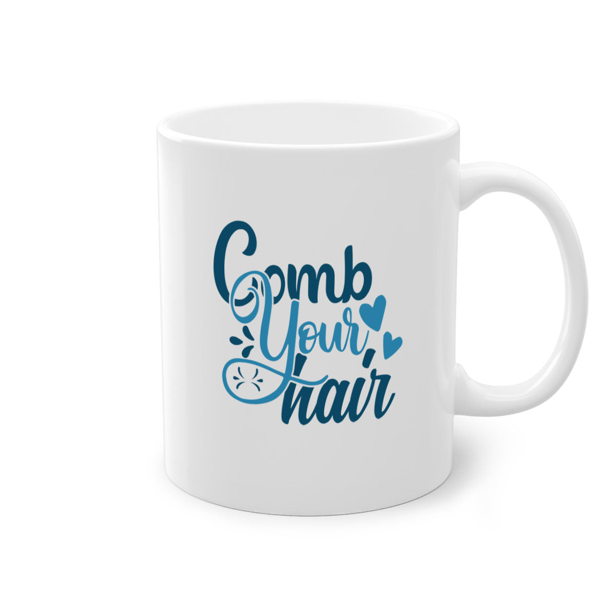 Comb Your Hair 85# Mug featuring a two-tone design with a colored handle and glossy finish, available in multiple colors.
