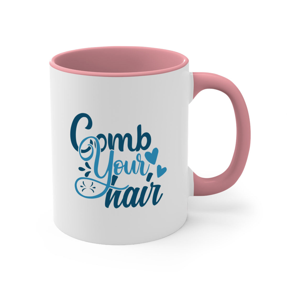 Comb Your Hair 85# Mug featuring a two-tone design with a colored handle and glossy finish, available in multiple colors.