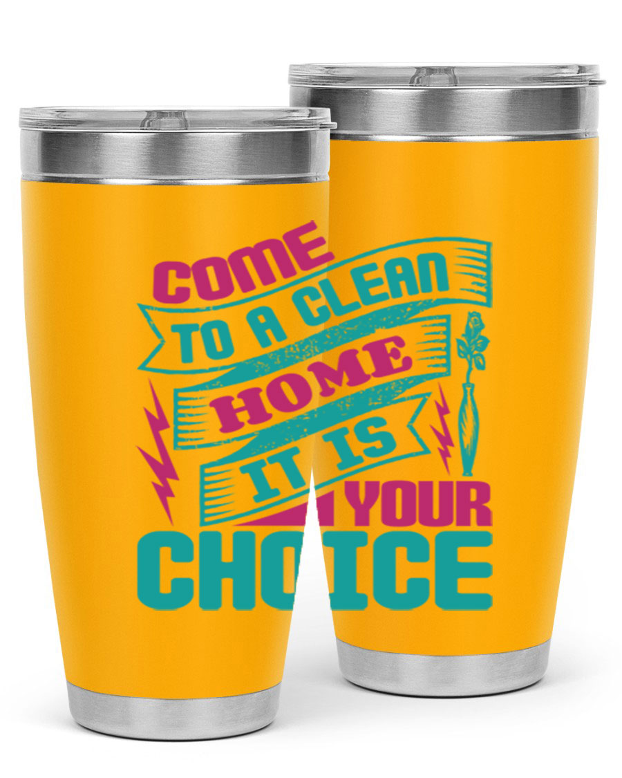 Come Clean Home Style 35# Tumbler in 20oz and 30oz sizes, showcasing double wall vacuum stainless steel design.
