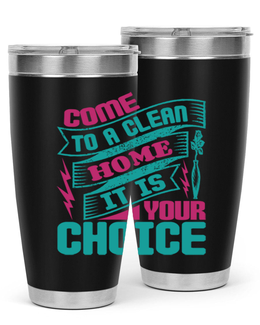 Come Clean Home Style 35# Tumbler in 20oz and 30oz sizes, showcasing double wall vacuum stainless steel design.