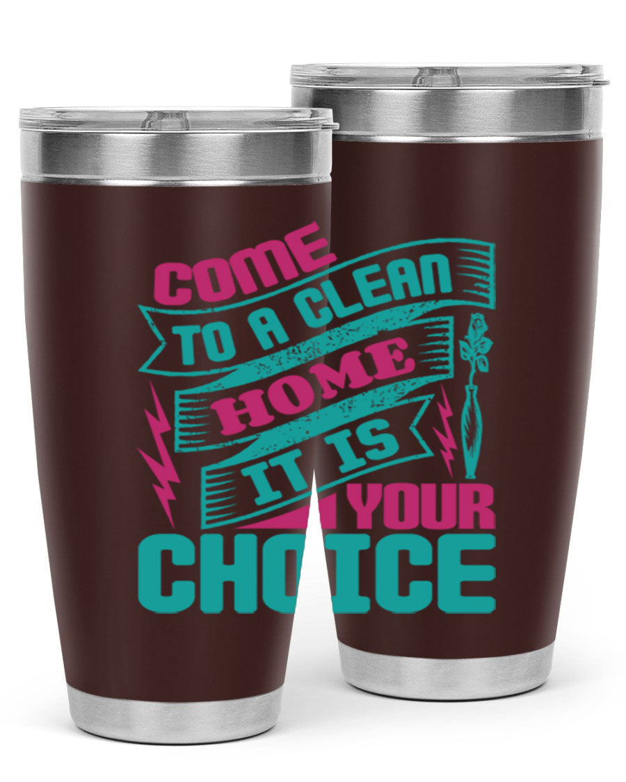 Come Clean Home Style 35# Tumbler in 20oz and 30oz sizes, showcasing double wall vacuum stainless steel design.
