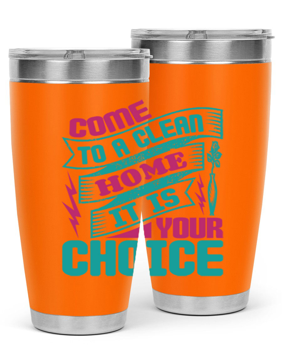 Come Clean Home Style 35# Tumbler in 20oz and 30oz sizes, showcasing double wall vacuum stainless steel design.