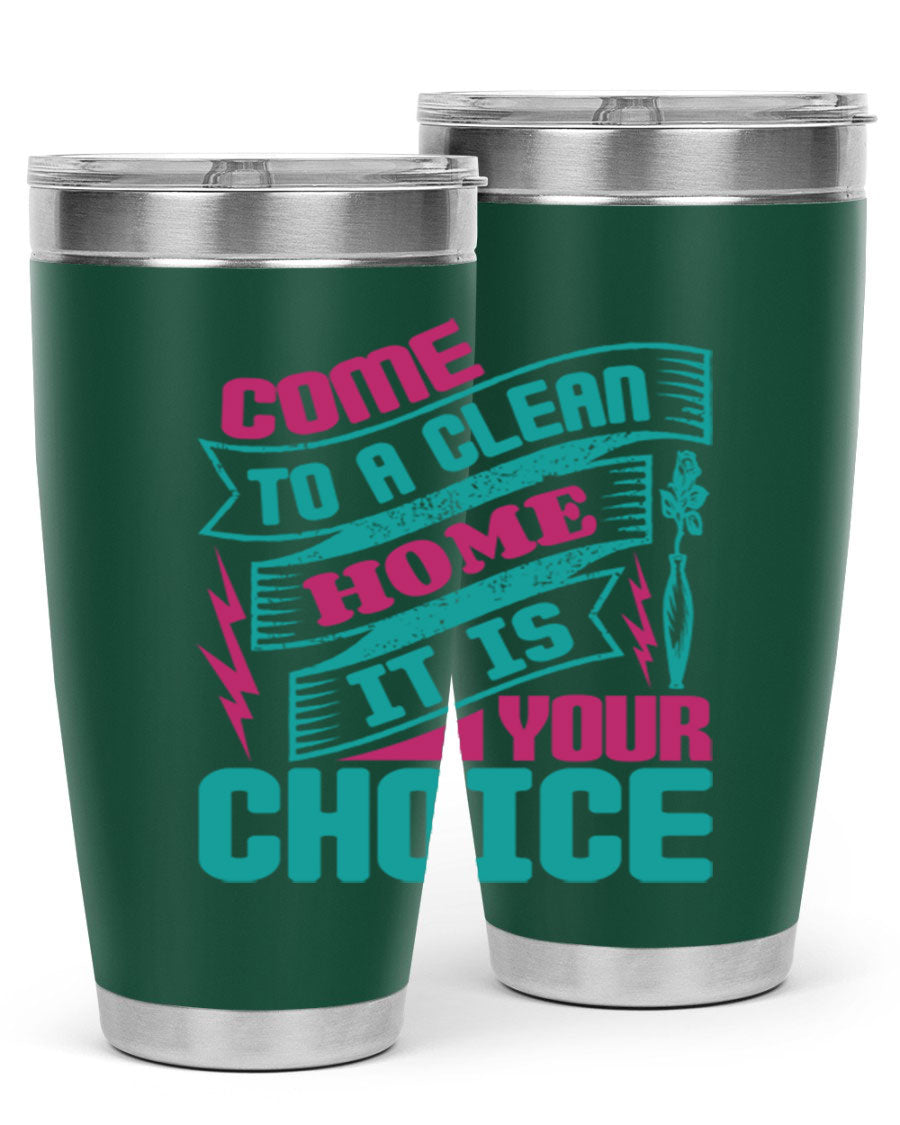 Come Clean Home Style 35# Tumbler in 20oz and 30oz sizes, showcasing double wall vacuum stainless steel design.
