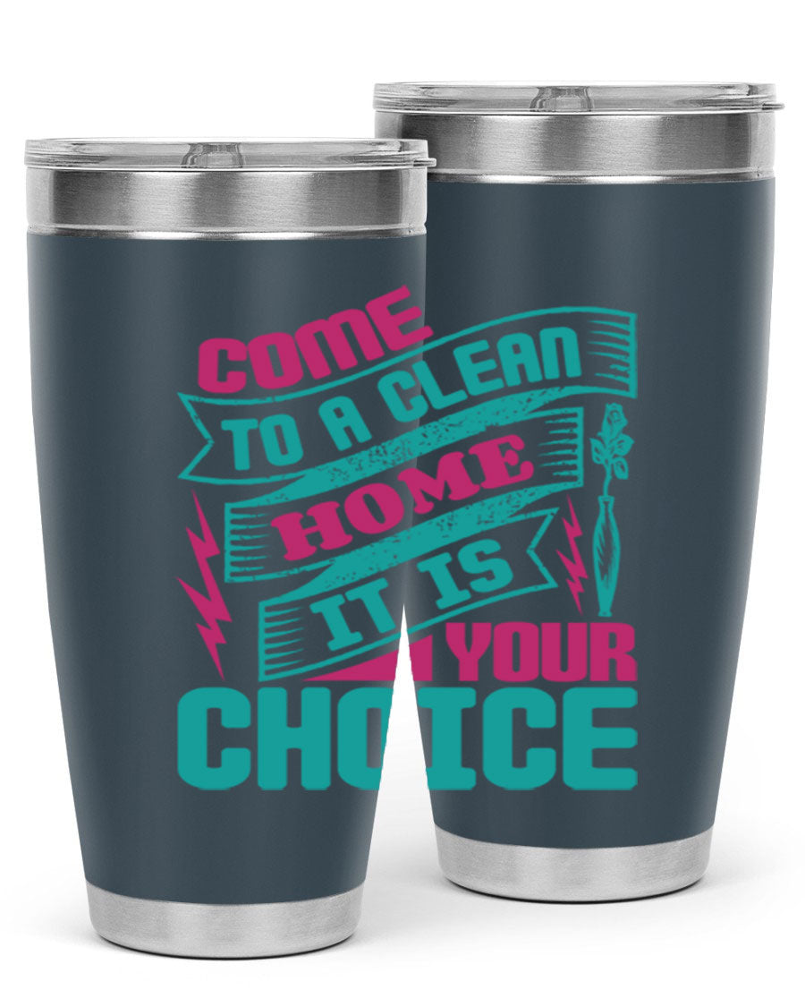 Come Clean Home Style 35# Tumbler in 20oz and 30oz sizes, showcasing double wall vacuum stainless steel design.