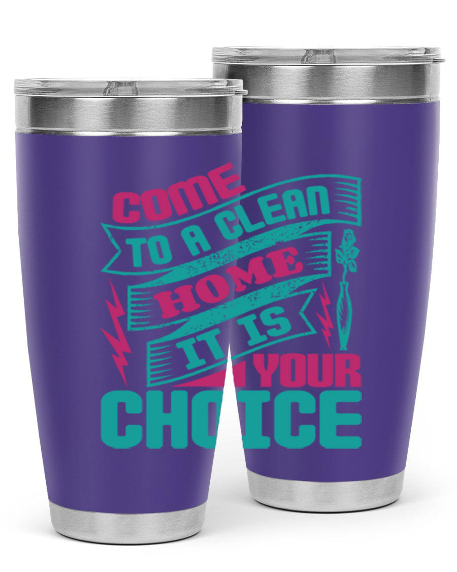 Come Clean Home Style 35# Tumbler in 20oz and 30oz sizes, showcasing double wall vacuum stainless steel design.