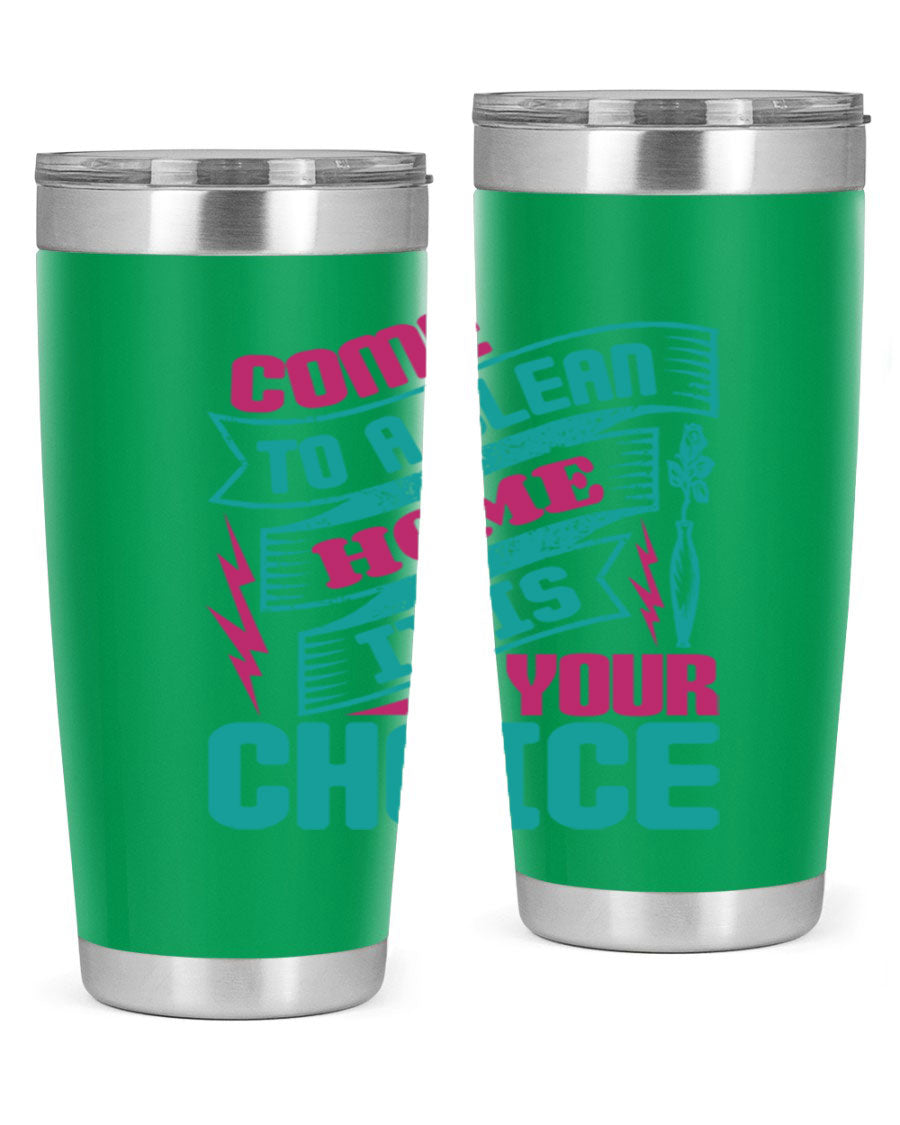 Come Clean Home Style 35# Tumbler in 20oz and 30oz sizes, showcasing double wall vacuum stainless steel design.