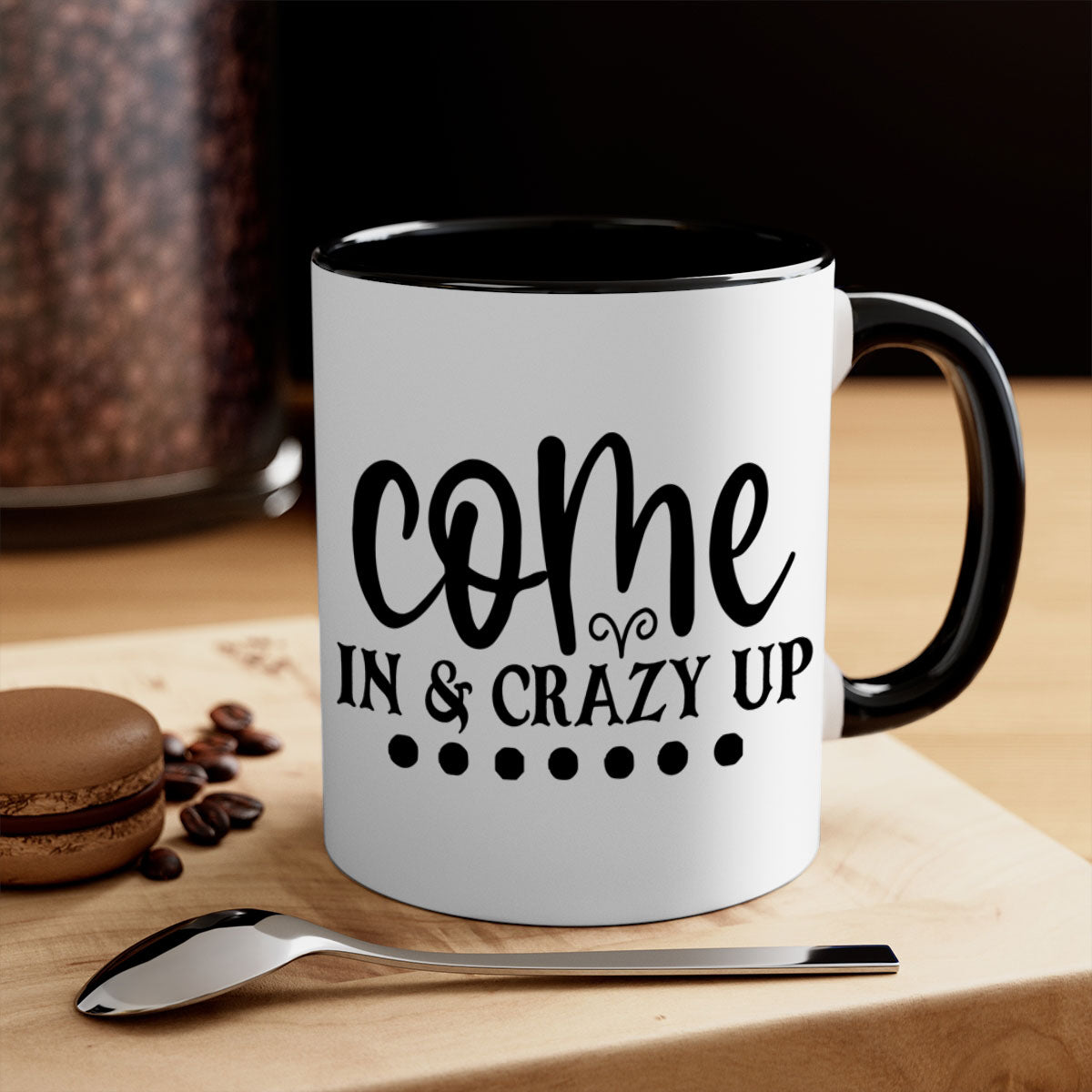 Come In Crazy Up 79# Mug featuring a glossy finish, colored handle, and interior, available in five vibrant colors.