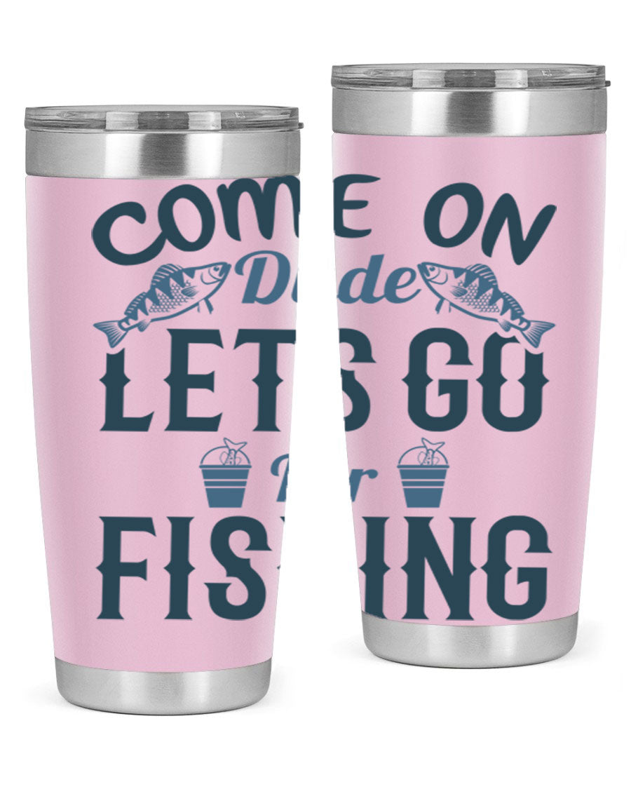 Come On Dude 171# 20oz Tumbler in stainless steel with a drink-thru lid, showcasing its sleek design and quality finish.