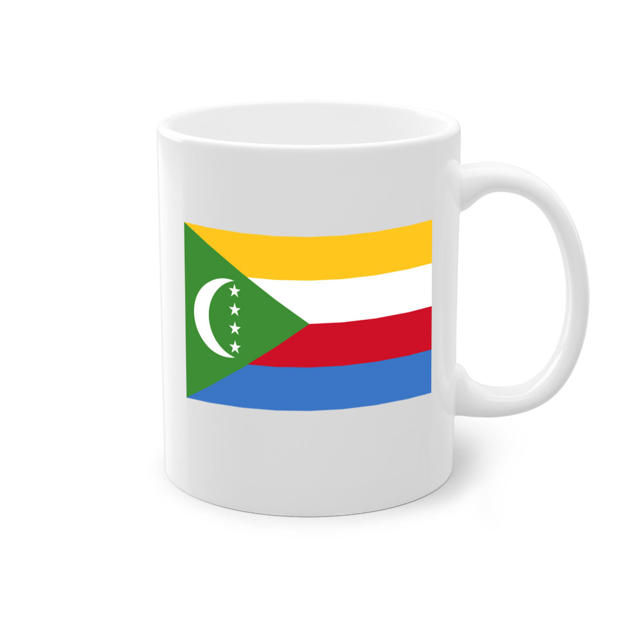 Comoros 160# Mug featuring a glossy finish with a colored handle and interior, available in multiple colors and sizes.