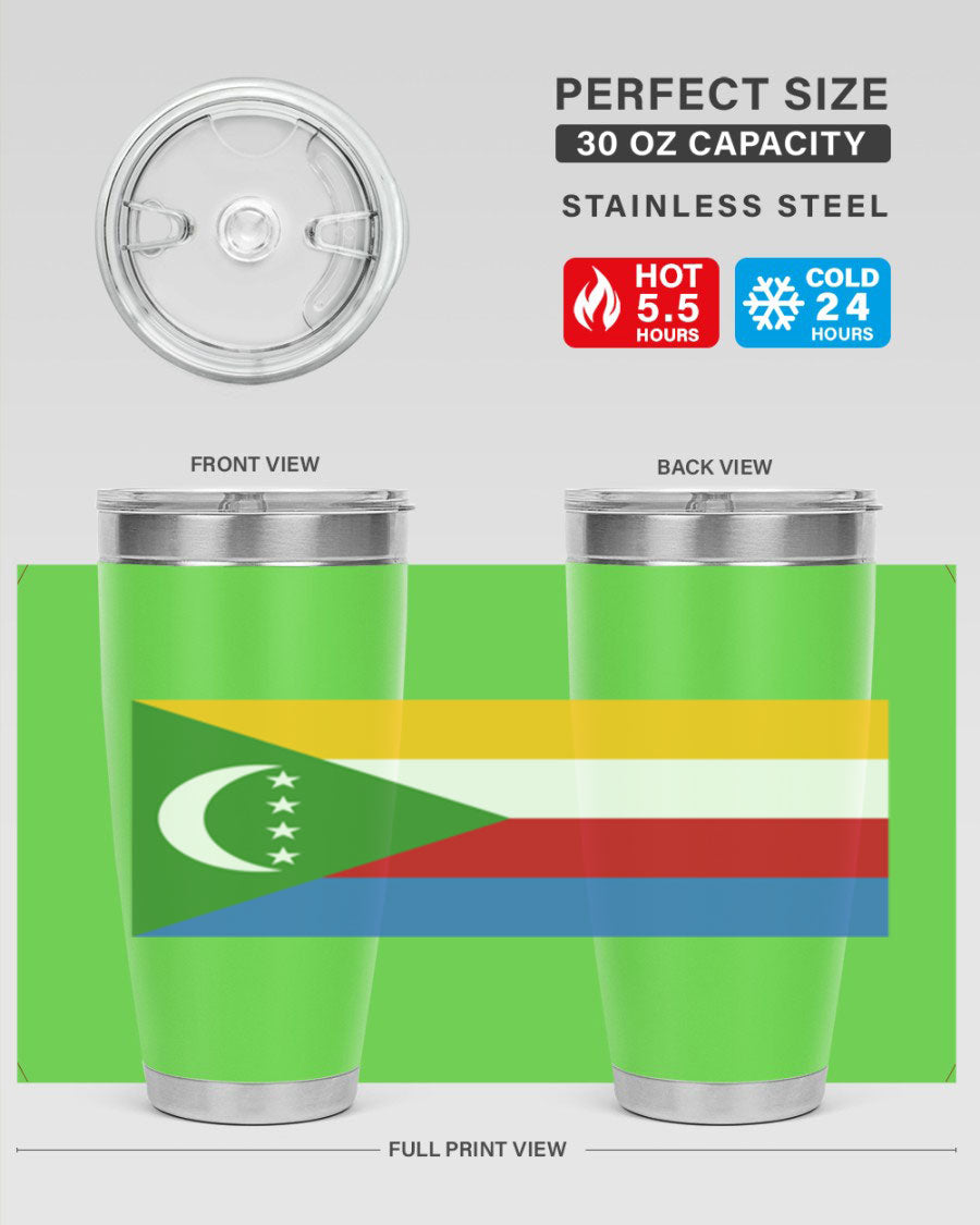 Comoros 160# Tumbler featuring double wall vacuum insulation and vibrant design, perfect for hot and cold beverages.