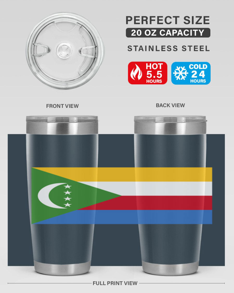 Comoros 160# Tumbler featuring double wall vacuum insulation and vibrant design, perfect for hot and cold beverages.