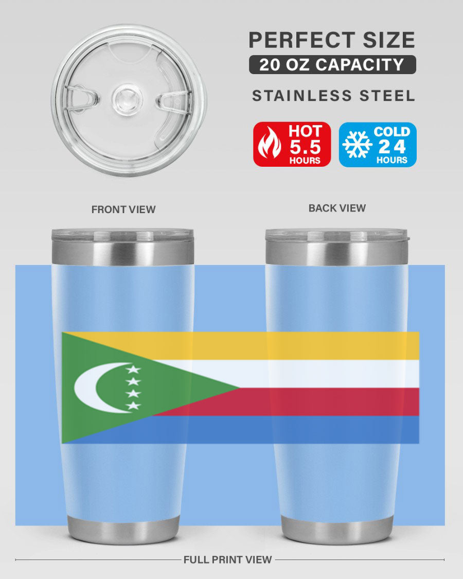 Comoros 160# Tumbler featuring double wall vacuum insulation and vibrant design, perfect for hot and cold beverages.