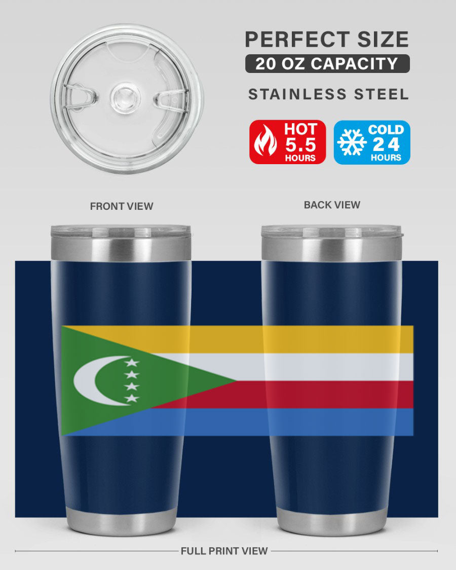 Comoros 160# Tumbler featuring double wall vacuum insulation and vibrant design, perfect for hot and cold beverages.