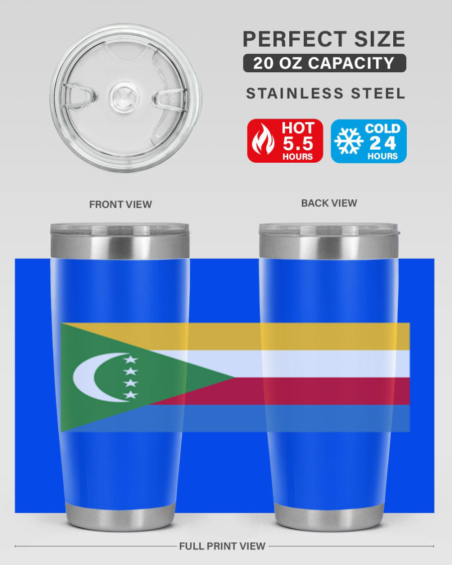 Comoros 160# Tumbler featuring double wall vacuum insulation and vibrant design, perfect for hot and cold beverages.