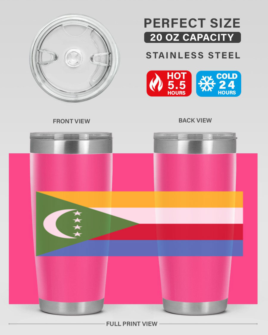 Comoros 160# Tumbler featuring double wall vacuum insulation and vibrant design, perfect for hot and cold beverages.