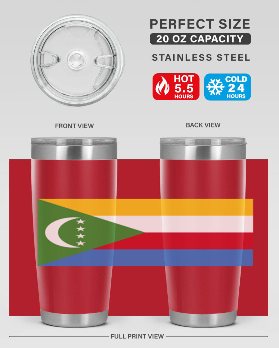 Comoros 160# Tumbler featuring double wall vacuum insulation and vibrant design, perfect for hot and cold beverages.
