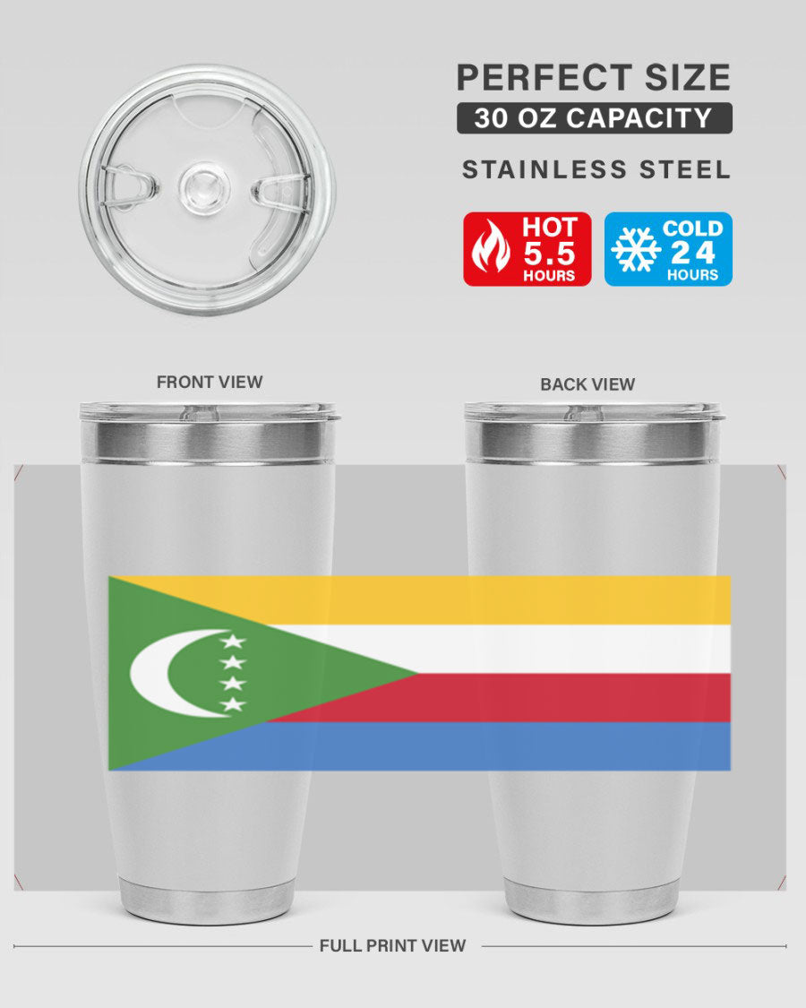 Comoros 160# Tumbler featuring double wall vacuum insulation and vibrant design, perfect for hot and cold beverages.
