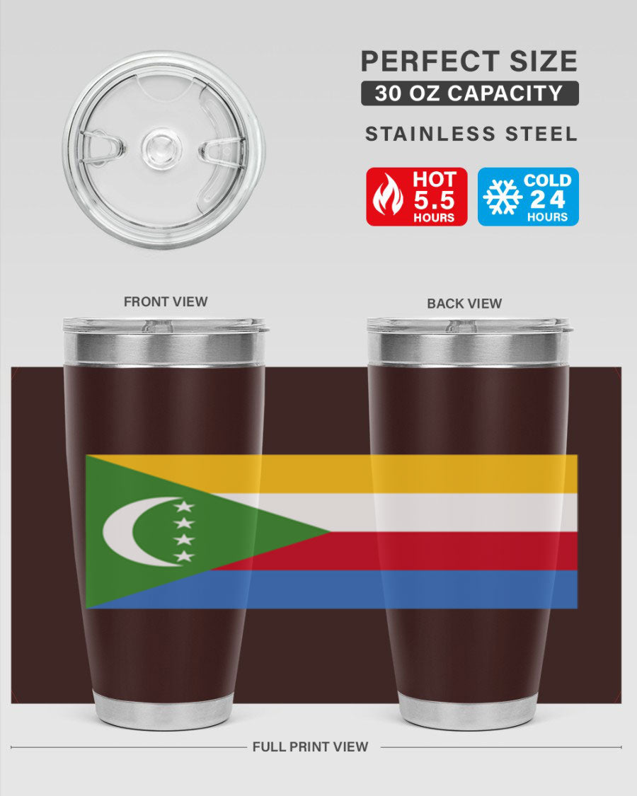 Comoros 160# Tumbler featuring double wall vacuum insulation and vibrant design, perfect for hot and cold beverages.