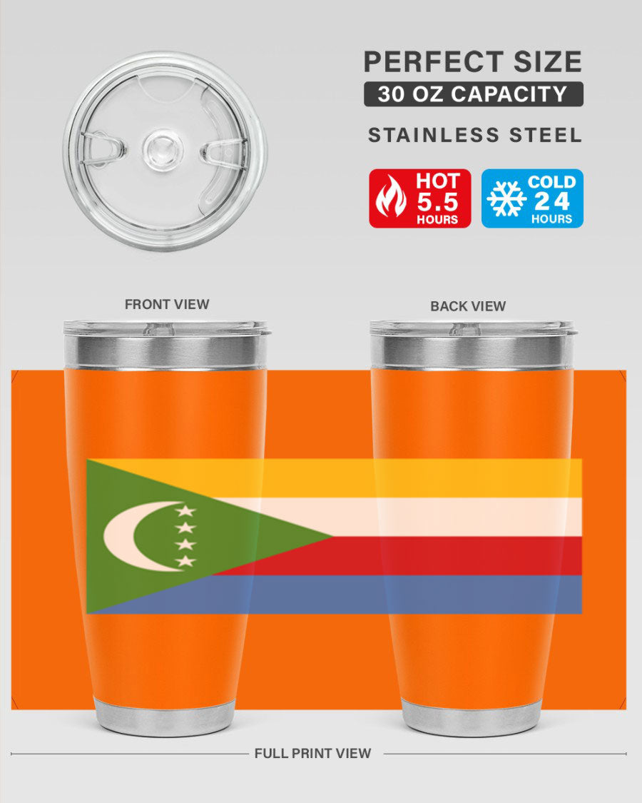 Comoros 160# Tumbler featuring double wall vacuum insulation and vibrant design, perfect for hot and cold beverages.