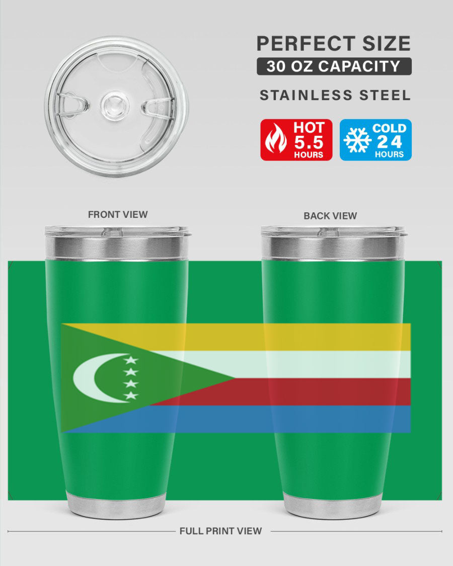 Comoros 160# Tumbler featuring double wall vacuum insulation and vibrant design, perfect for hot and cold beverages.