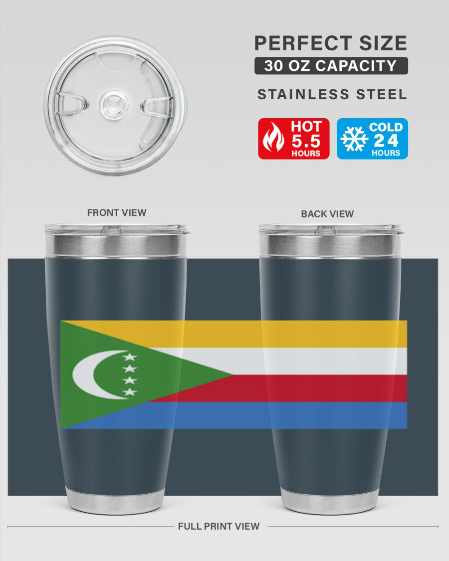 Comoros 160# Tumbler featuring double wall vacuum insulation and vibrant design, perfect for hot and cold beverages.