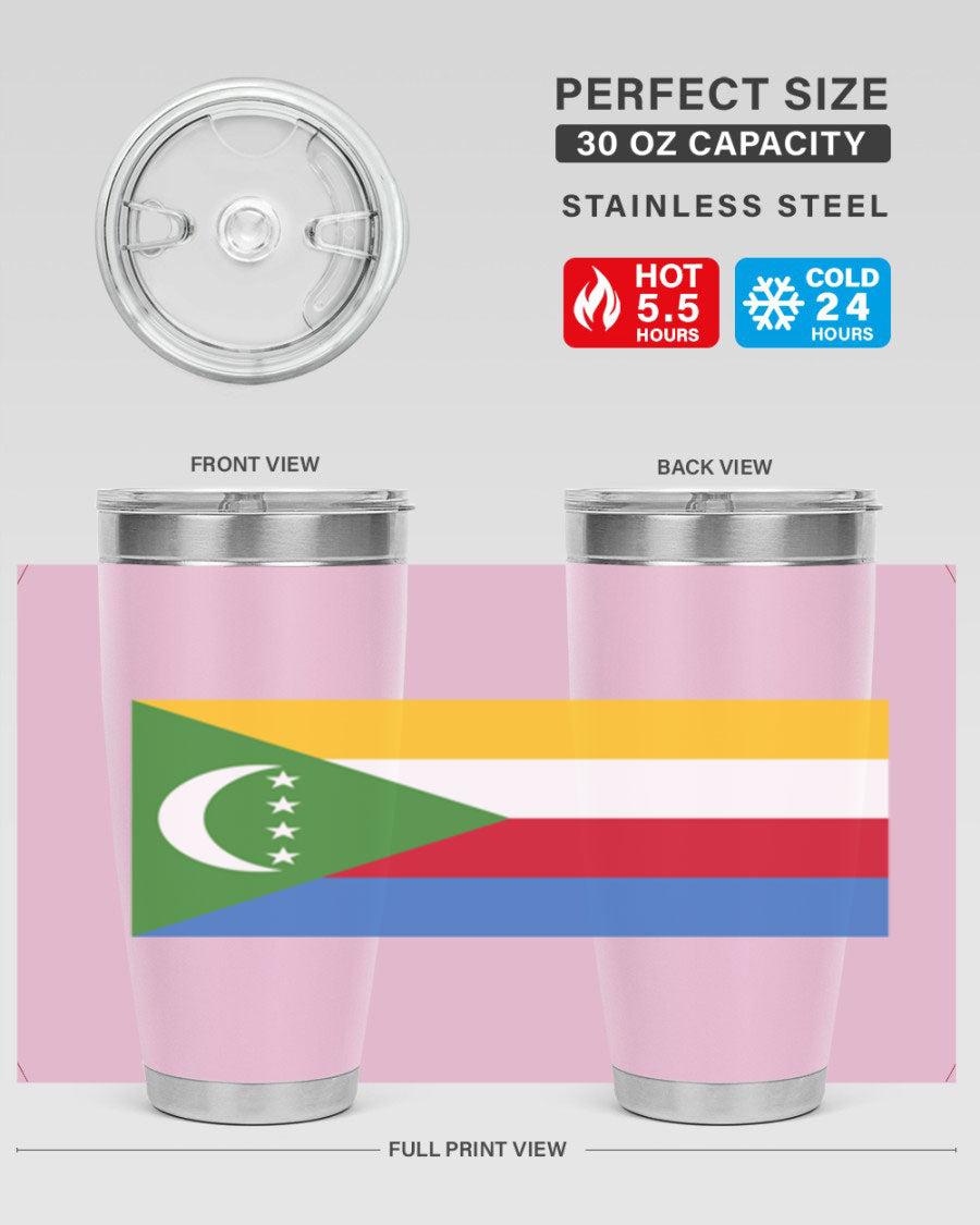 Comoros 160# Tumbler featuring double wall vacuum insulation and vibrant design, perfect for hot and cold beverages.