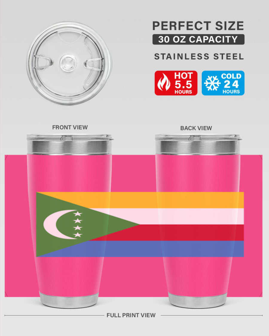 Comoros 160# Tumbler featuring double wall vacuum insulation and vibrant design, perfect for hot and cold beverages.