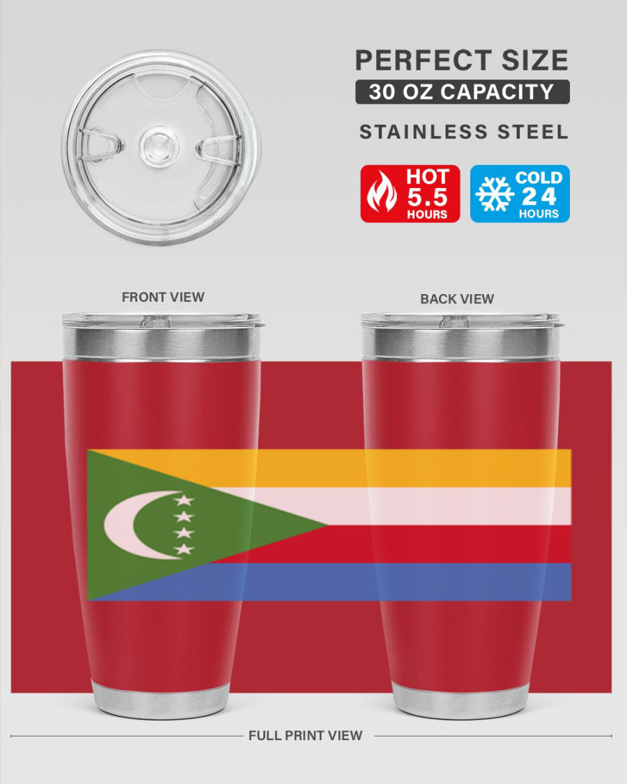 Comoros 160# Tumbler featuring double wall vacuum insulation and vibrant design, perfect for hot and cold beverages.