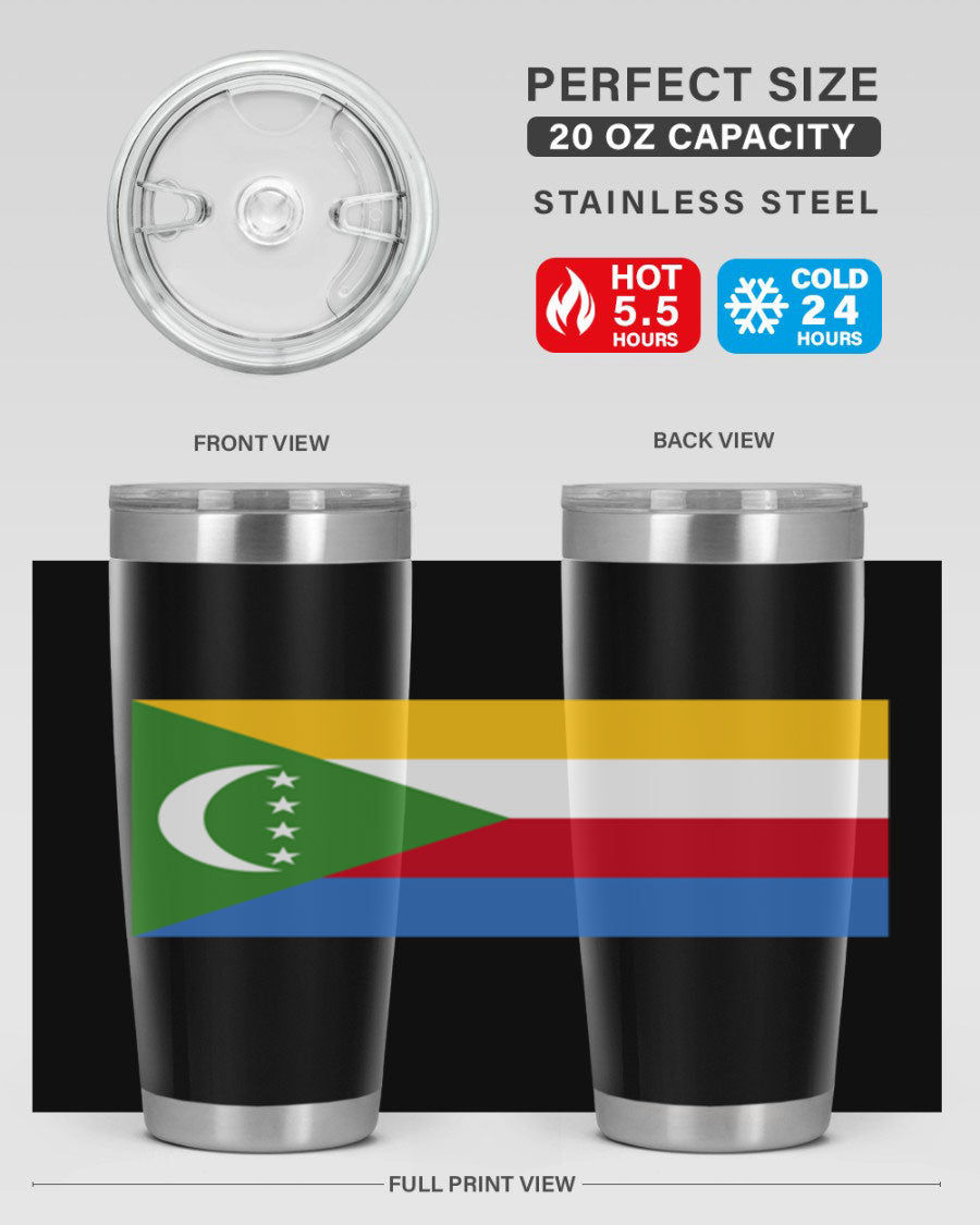 Comoros 160# Tumbler featuring double wall vacuum insulation and vibrant design, perfect for hot and cold beverages.