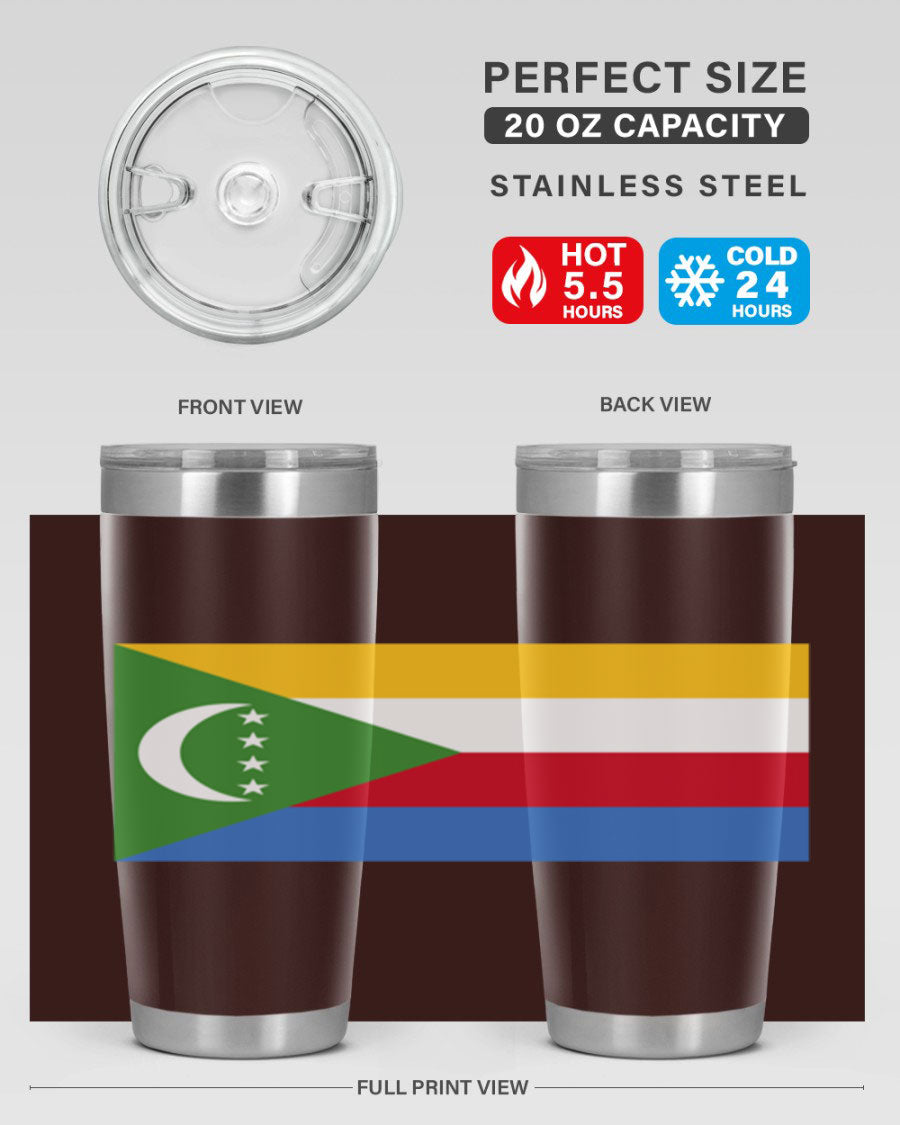 Comoros 160# Tumbler featuring double wall vacuum insulation and vibrant design, perfect for hot and cold beverages.