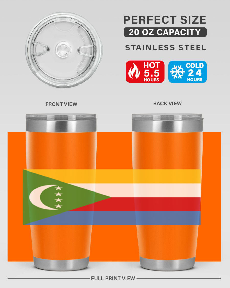 Comoros 160# Tumbler featuring double wall vacuum insulation and vibrant design, perfect for hot and cold beverages.