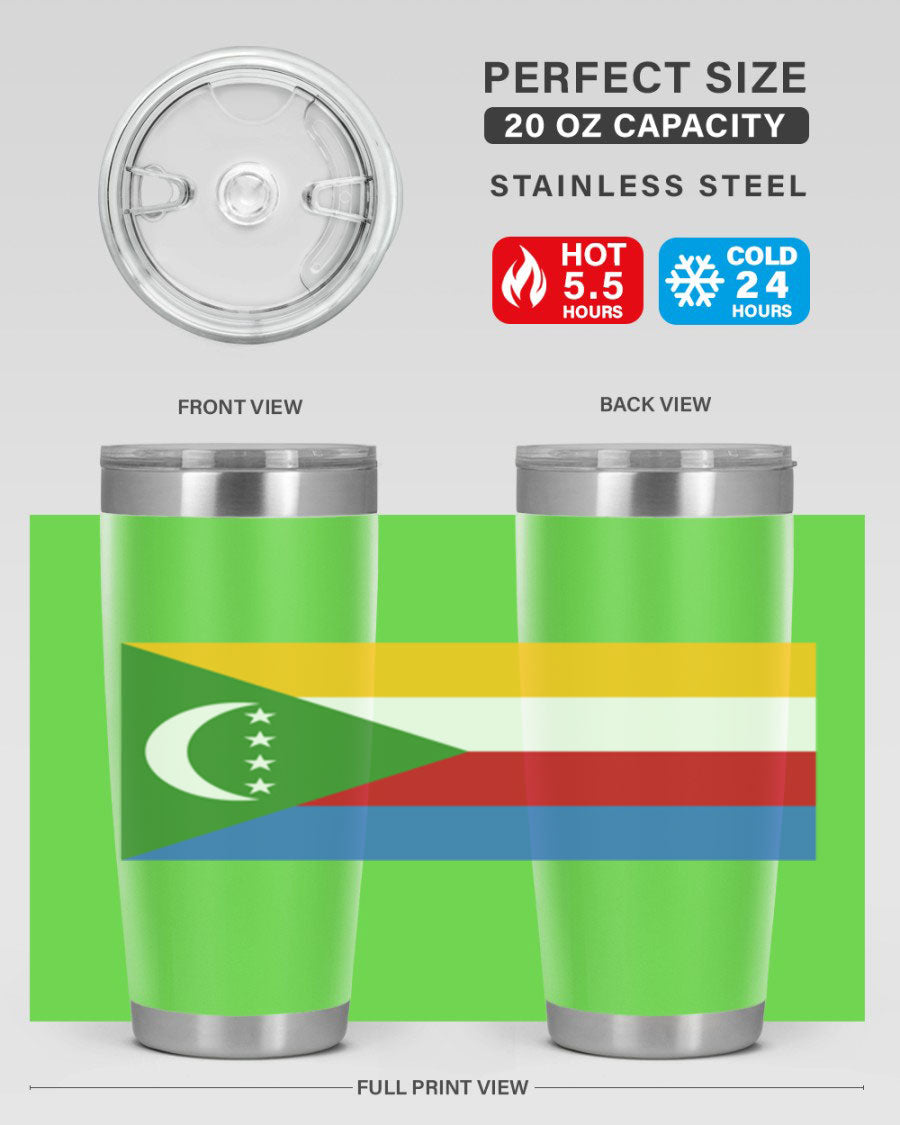 Comoros 160# Tumbler featuring double wall vacuum insulation and vibrant design, perfect for hot and cold beverages.
