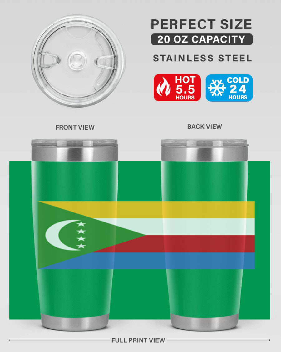 Comoros 160# Tumbler featuring double wall vacuum insulation and vibrant design, perfect for hot and cold beverages.