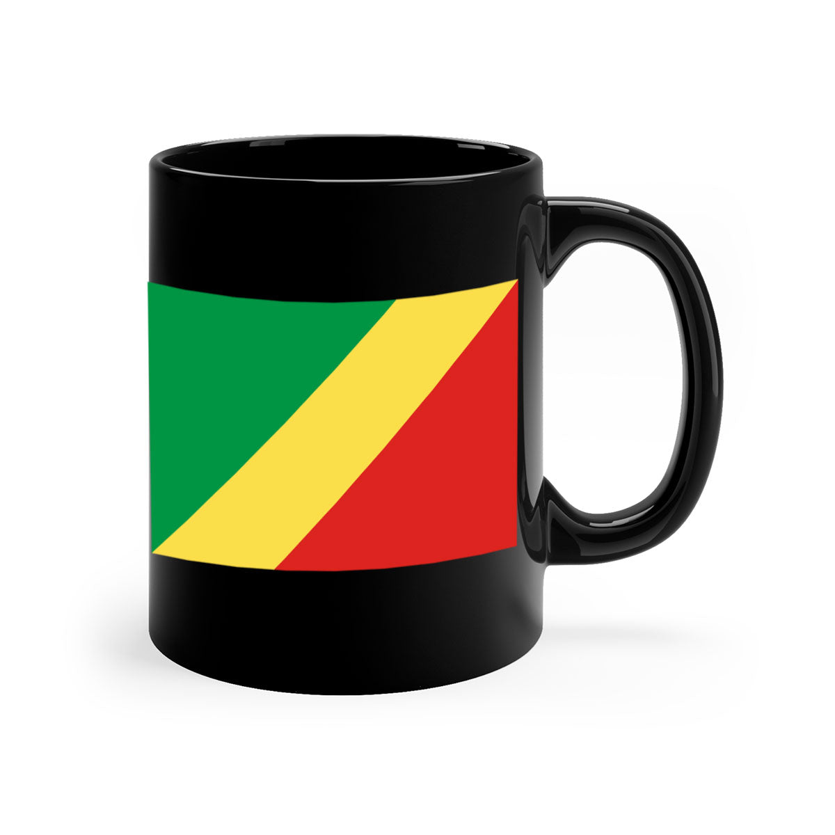 Congo Republic of the 158# Mug with colorful handle and glossy finish, perfect for coffee or tea.