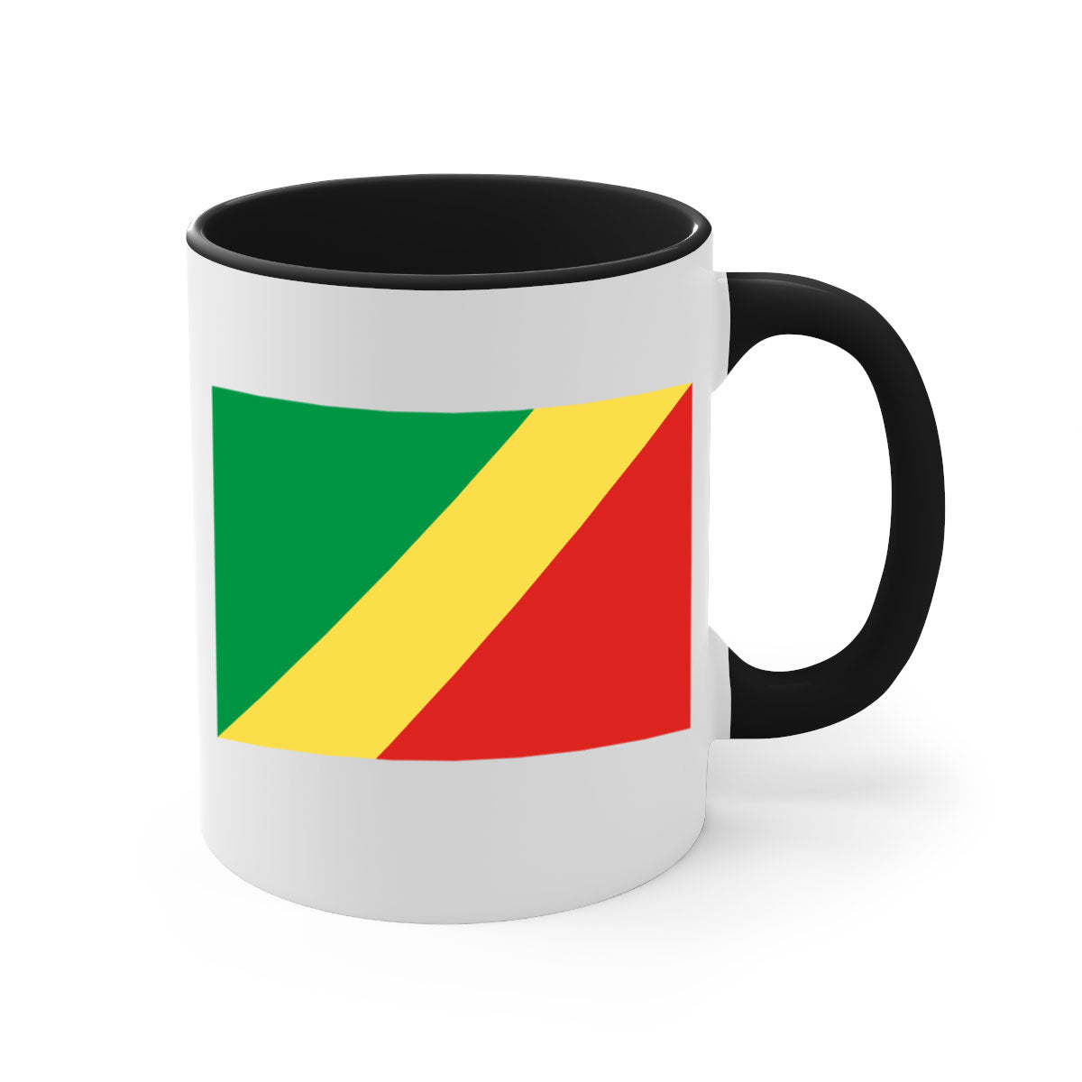 Congo Republic of the 158# Mug with colorful handle and glossy finish, perfect for coffee or tea.