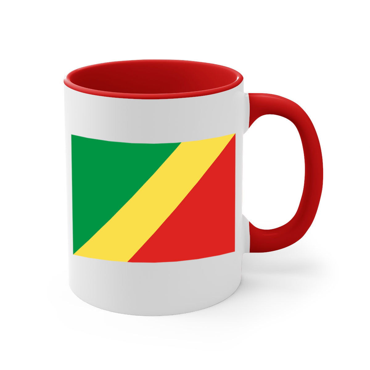 Congo Republic of the 158# Mug with colorful handle and glossy finish, perfect for coffee or tea.