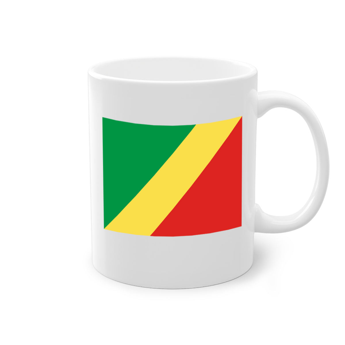 Congo Republic of the 158# Mug with colorful handle and glossy finish, perfect for coffee or tea.