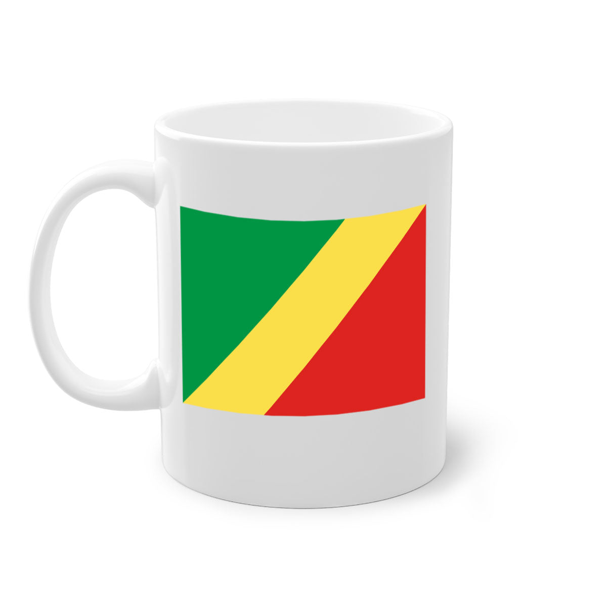 Congo Republic of the 158# Mug with colorful handle and glossy finish, perfect for coffee or tea.